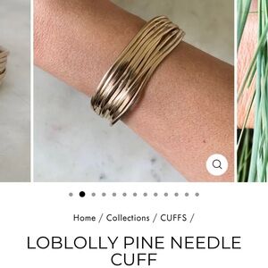 LOBLOLLY PINE NEEDLE CUFF - GOLD CUFF BRACELET - MIMOSA HANDCRAFTED